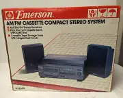 Emerson AS2609 AM/FM Cassette Tape Compact Stereo Working w/Cassette Storage NEW