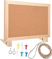 JEWEDECO Wooden Frame Photo Wall Display Board Wall Mounted Cork Board for Home Office with Elegant Design