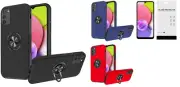 FOR Samsung Galaxy A03S SM-S134DL CHIEF Stand Case Phone Cover + Tempered Glass