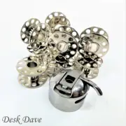 Bobbin Case+10 New Class 15 Bobbins, JO1313Z-J, SINGER BABYLOCK BERNINA BROTHER+
