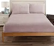 Ramesses Teddy Fleece Fitted Sheet Combo Set, King, Pink