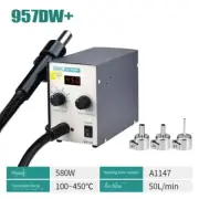 LED Display Adjustable Spiral Air Hot Air Gun 580W SMD Rework Station 957DW