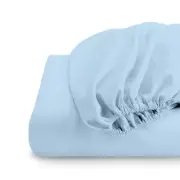 Queen Fitted Sheet Only Light Blue - 600 Thread Count 100% Egyptian Cotton Si...