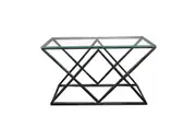 Alsea Console Table Black Base - Clear Glass