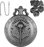 Gupcaqosjw Pocket Watch Dice Set - Portable Dice Set with Pocket Watch Shell Dice Toys | Steampunk Metal Dice Board Game Tiny Dice Accessories for Men & Women
