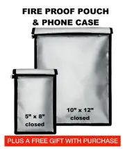 Large Fireproof Money Bag Fire Proof Document Pouch Waterproof Safe Cash Folder