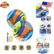 Durable Inflatable Snow Tube with Towable Leash - Fun Winter Sled for All Ages