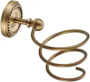 OFFIGAM European Antique Hair Dryer Rack Wall Mounted Holder for Bathroom Accessories Stylish Storage for Hair Dryer Curling and Flat Elegant Spiral Design