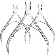 Mudder 3 Packs Cuticle Nippers Cuticle Trimmer Pointed Cuticle Trimmer Scissors Stainless Steel Cuticle Trimmer Cutter Clippers Manicure Tools for Fingernails No Cuticle Pusher