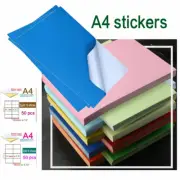 Laser Inkjet Print A4 Paper White Self Adhesive Tags Paper Cut Sheet Label Lot