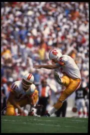 Field goal kicker Michael Husted Tampa Bay Buccaneers kick a fi- 1995 Old Photo