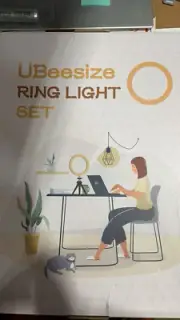 UBeesize 10in Ring Light bi-color w/Tripod, Phone Holder, and Adapter Black