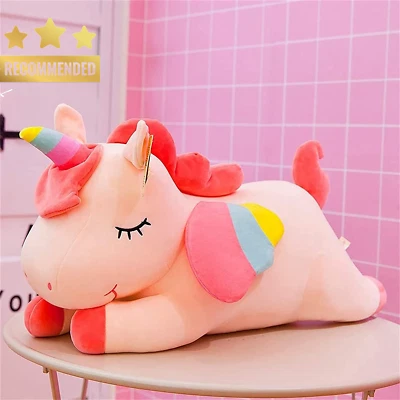 40CM Pink Unicorn Plush Toy Soft Stuffed Animal Pillow Doll Kids Birthday Gift