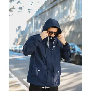 NIKE AS M NK CLUB BANDON JKT 卡其 深藍 尼龍 防風 落肩 立領 連帽 外套【FN3109】