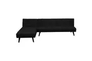Sarantino 3-Seater Corner Sofa Bed Lounge Chaise Couch - Black