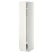 METOD high cabinet w shelves/wire basket, white/Veddinge white, 40x60x200 cm
