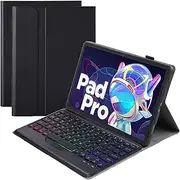 Keyboard Case for Lenovo Tab P11 (2nd Gen)/Plus 11.5" 2023, 7 Color Backlit, Slim Lightweight Stand Cover with Magnetically Detachable Bluetooth Keyboard,Black1