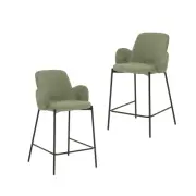 Raimon Furniture Set Of 2 Shae Knit Fabric Modern Kitchen Counter Bar Stool - Sa