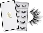 DYSILK Fake Eyelashes Natural Lash - Mink Lashes 5 Pairs 6D Wispy Lash Pack - Eye Lashes Strip Eyelash Extension Kit Reusable False Lashes Natural Look | 002-16 mm