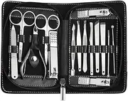FantasyDay 15PCS Stainless Steel Manicure Pedicure Set Nail-Clippers Cleaner Cuticle Grooming Kit - Perfect Nail Scissors Tool Set for Professional and Daily Use