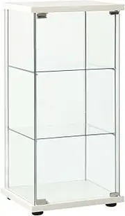 Storage Cabinet Tempered Glass White Storage Furniture