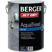 BERGER 10 LITRE JET-DRY AQUATREAD PAVING WATER /BASE SATIN FERRIC-RED PAINT