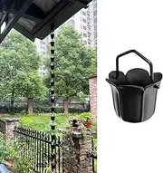 Rain Chains Aluminum Rain Chain for Heavy Rain, Decorative Chimes & Rain Catcher Cups Replacement Gutter Downspout, Divert Water Away from Roof Rain Chain (Size : 300cm/10ft)