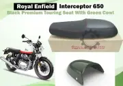 Royal Enfield "Premium Touring Dual Seat With Green Cowl For Interceptor 650"