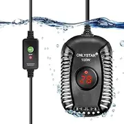 ONLYSTAR Submersible 100W Fish Tank Heater,for 50-90L Fish and Turtle Tank with Digital LED Display, and External Temperature Controller (100W)