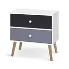 Artiss Bedside Table 2 Drawers Side Table Storage Cabinet Nightstand White BONDS