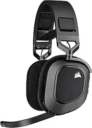 CORSAIR HS80 RGB Wireless Multiplatform Gaming Headset - Dolby Atmos - Lightweight Comfort Design - Broadcast Quality Microphone - iCUE Compatible - PC, Mac, PS5, PS4 - Black