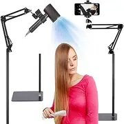 Hair Dryer Stand Holder 360 Rotate Hair Dryer Holder Stand Floor，Adjustable Hands Free Blow Dryer Floor Stand , Blow Dryer Stand Hands Free Clip Suitable for 99% Hair Dryer (Black)