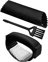 Garlic Presser | 2 in 1 Garlic Press with Meat Loosening Needle, Manual Stainless Steel Quick Garlic and Ginger Press, Ring-Shaped Garlic Grinder