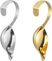 ELAYARD 2Pcs Curved Handle Sauce Spoons Kitchen Utensils for Home Cooking for Sauces Soups and Dressings