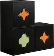 [GUAWJRZDP] Storage Cabinet, Wood Chest of Drawers, Black Drawer Chest, Multifunctional Combination Cabinet, Double-Layer Drawers Organizer Storage, for Bedroom, Living Room(3cabinet)