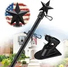 Flag Pole Holder for Outside House - 5ft Tangle Free Porch 5ft, Black