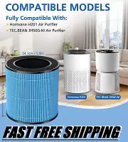 H201 True HEPA Filters Compatible with Homvana H201 and TEC.Bean JH50G-M Air Pur