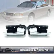Inner Door Handle LH RH Pair Chrome For Nissan Cefiro A32 1995-2000 Sedan