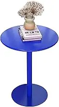 Round Cocktail Bar Table with Metal Base | Counter Height Bistro Table, Small Medium Breakfast Desk Kitchen Dining Room Furniture Table - Easy Assembly - Blue(40x50cm)