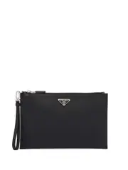 [Prada] logo plaque clutch