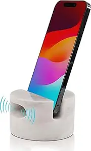 Radicaln Marble Phone Holder 3.5" Inches White Handmade iPad Stand with Phone Speaker for Cell Phone - Phone Holder & Phone Stand for Office Desk, Cell Phone Stand