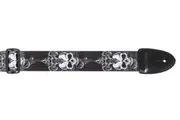 XTR Guitar Strap Gothic Skulls Design 2 Inch Poly Material, Leather Ends