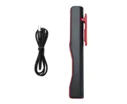 Rechargeable COB LED Flashlight Hand Pocket Pen Work Light with Magnetic Rotating Clip Red