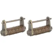 2 Pack Latch Lock Keyed Padlock Antique Combination Meaningful Password Vintage