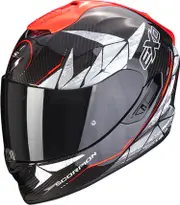 Scorpion EXO-1400 Evo Carbon Air Aranea Red, full face helmet , color: Black/Neon-Red , size: S