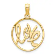 14K Yellow Gold 14Ky Love Charm