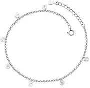 [Generic] 925 Sterling Silver CZ Drop Tassel Anklet