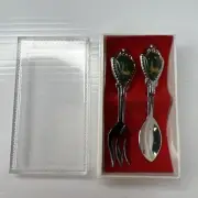 H4 In box ottawa Canada mini souvenir spoon fork Enamel Vintage retro