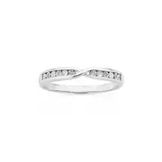 9ct White Gold Diamond Crossover Band