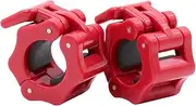 IADUMO Standard Bar Collars Quick Release Barbell Clamps 1 Inch Safety Weight Plates Clips Pair Collar Clamp Standard Curl Bar Clip Fast Locking Weightlifting,Strength Training/Gym.